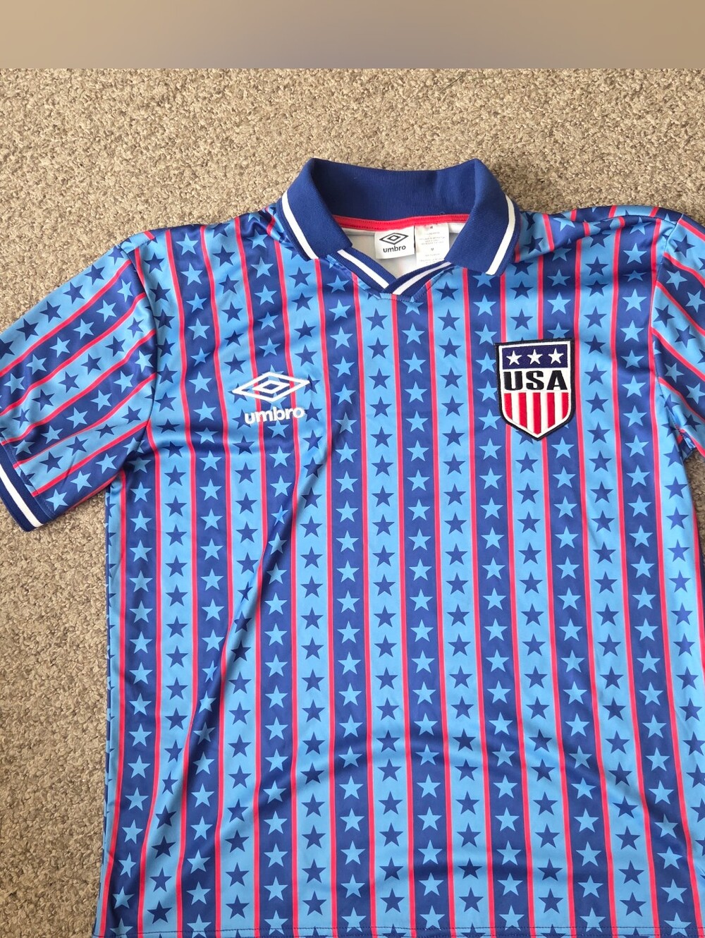 Umbro USA Star Stripe Soccer Jersey - Blue & Red